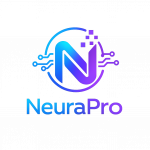 NeuraPro logo featuring a stylized blue-to-purple gradient "N" integrated with circuit lines and digital pixels, representing artificial intelligence, automation, and advanced technology.